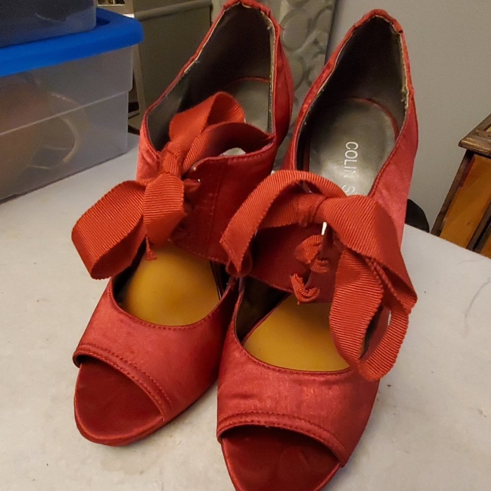 Colin Stuart Red Satin heels